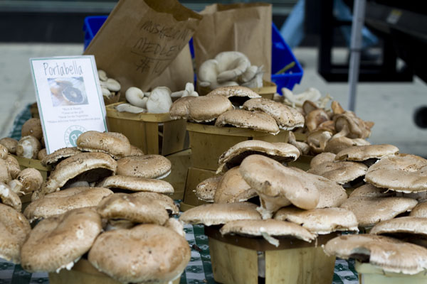 RVK brought portobello, cremini,  oyster and morel mushrooms, although the morels sold out before our arrival.
