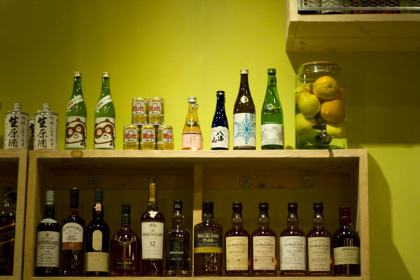 A wide range of Eastern and Western spirits mingle behind the bar at Union.