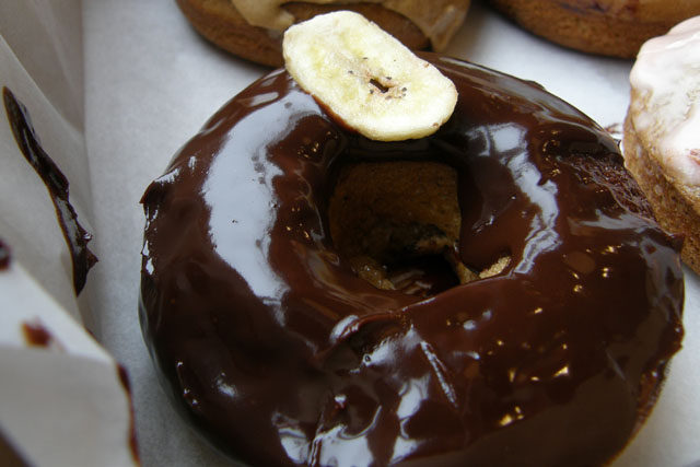 Banana Doughnut with Nutella Glaze