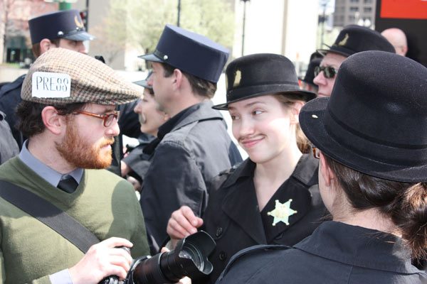 Pre-riot interview with tough-looking police...