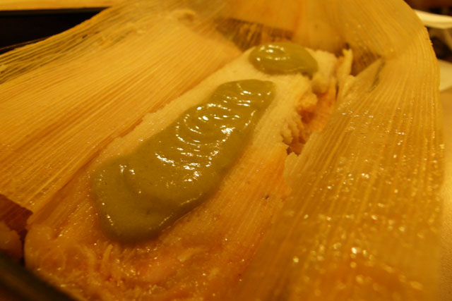 No One\'s Tamale with Green Mole