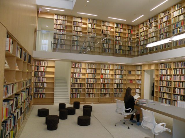 One look at the split-level library, with a children\'s poetry corner to the left