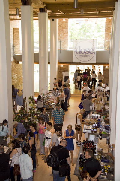 The scene at the inaugural Dose Market at the River East Art Center.