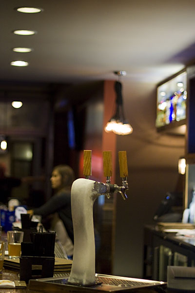 Among the beers on tap is Roots\' house draft beer, a tasty French-style country ale.