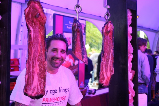 Rick Gresh, with his aged meats.