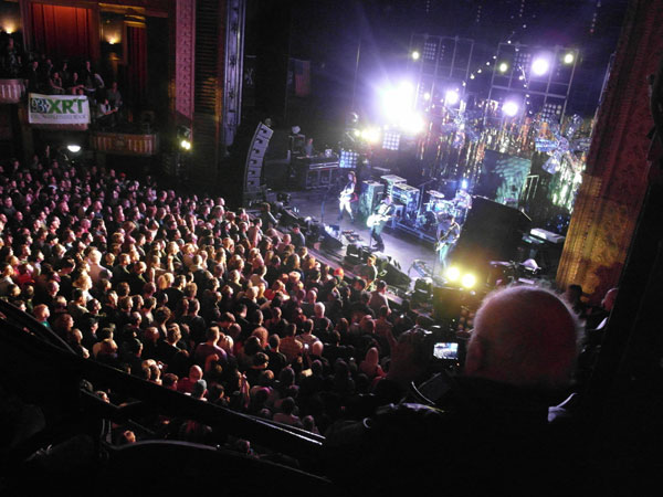 The crowd at Smashing Pumpkins\' Riviera concert last week, with Art Shay in the balcony taking in the scene. (Photo Credit: Jeff Dembo)