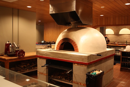 The wood-fired oven.