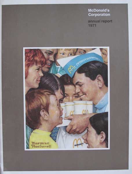 My collaborator on this cover-Norman Rockwell- drove the price of \r\na copy of this 1971 Annual Report north of $3000 at auction. (Photo: Art Shay)\r\n