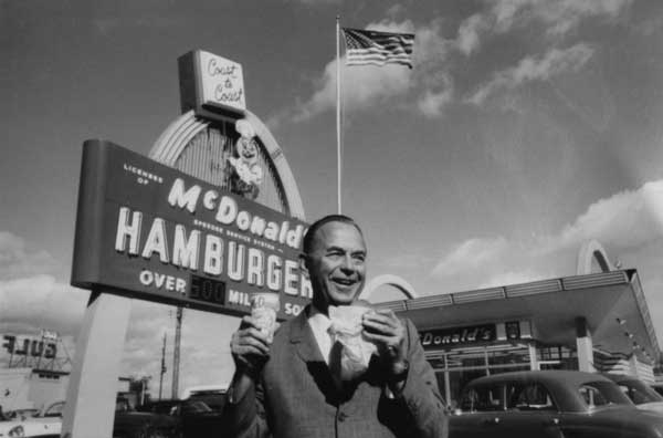 One of the frames from this shoot of Ray Kroc munching on a Big Mac on the \"campus\" of Hamburger University has resold many times by Time Inc. Ray autographed my Big Mac and I kept it until it mouldered. (Photo: Art Shay)