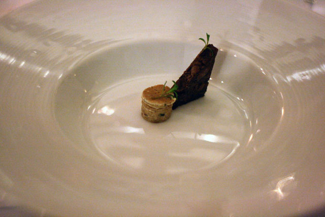 Chestnut with hare, mascarpone, and tarragon. (Image Credit: Rachelle Bowden)