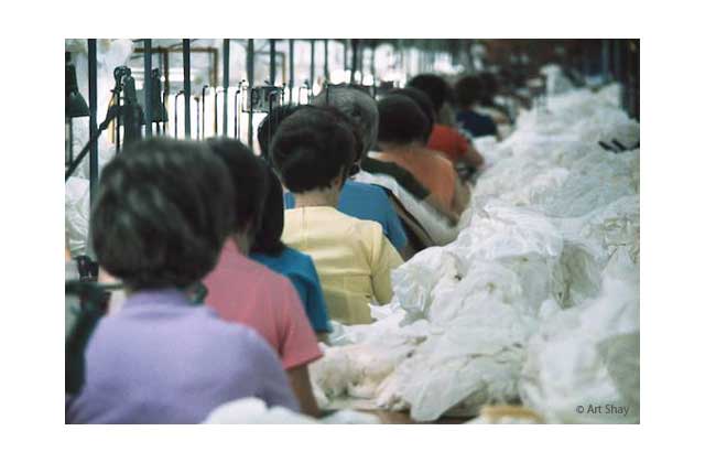 In Gastonia, North Carolina colorfully  clad assembly line workers made white pillowcases by the hundreds.\r\n