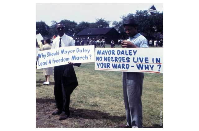 Legitimate questions were raised in signs directed at Mayor Richard J. Daley, who kept a low, that is, invisible profile during the conflict. \"Our police are not here to create disorder,\" he muttered incoherently, \"Our police are here to preserve disorder.\"\r\n