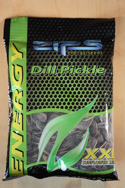 1) Zips Dill Pickle-Flavored Caffeinated Sunflower Seeds