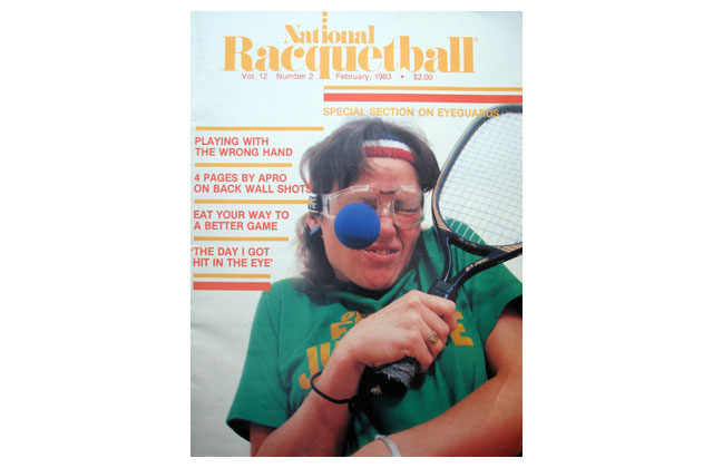 For an article on safety glasses I recruited as cover girl the prettiest player on hand.