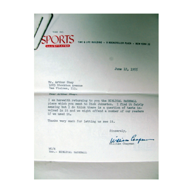 The fateful rejection letter, green-lighted over a half-century later by Chicagoist Editor-in-Chief Chuck Sudo.