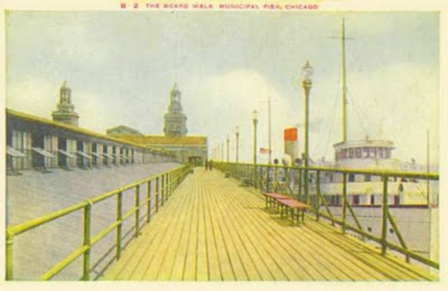 Navy Pier (then Municipal Pier) Boardwalk, 1920\r\n