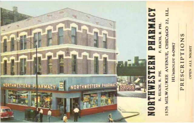 Northwestern Pharmacy (1576 N. Milwaukee Ave.), Early 1950s\r\n
