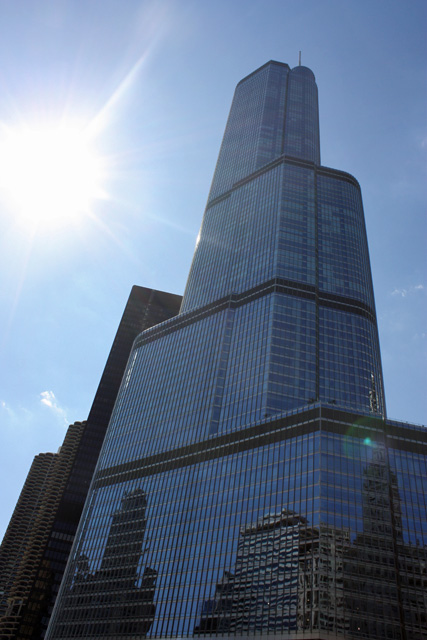 The Trump Tower is even more impressive looking up from the river.