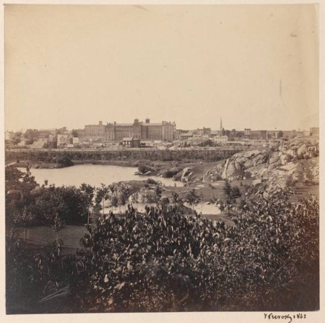 \<span class=\"photo_caption\"\>Central Park in 1862\<\/span\>\<br/\>\<br/\>A little \<strong\>CENTRAL PARK\<\/strong\> history: The city\'s population was rapidly growing, and in 1853 the New York legislature settled upon a 700-acre area of land from 59th to 106th Streets for the creation of the park, which cost $5 million. This came after many noted that there could be lack of public space unless a portion of land was designated for this purpose. \r\n\<\/p\>\<p\>\r\nIn 1857, the state appointed a Central Park Commission, which oversaw the development of the park, and Frederick Law Olmsted and Calvert Vaux won a contest for the best design. Most of the park was created between 1860 and 1873 (this included the displacement of the well-established African-American settlement \<a href=\"http://en.wikipedia.org/wiki/Seneca_Village\"\>Seneca Village\<\/a\> in 1857) and the park\'s northern boundary was extended to 110th Street in 1863.  \<br/\>\<br/\>It was, in its first 10 years, a park for the wealthy, because it was too far for the working class (who lived in lower Manhattan) and train fare was too expensive. In fact, many socialites would show off their carriages and horses in the park.  \<br/\>\<br/\>Another interesting fact: Olmsted had many rules for the park, including the prohibition of German singing society picnics and Irish church suppers.  \<br/\> \<br/\>\<em\>19th century New York\'s elite and underbelly await you in \<a href=\"http://ad.doubleclick.net/click;h=v2|3F95|0|0|%2a|t;260186108;0-0;0;82485700;31-1|1;48718935|48716268|1;;;pc=[TPAS_ID]%3fhttp://www.bbcamerica.com/copper?utm_source=Gothamist&utm_medium=banner&utm_campaign=copper\" rel=\"nofollow\" onClick=\"_gaq.push([\'_trackPageview\', \'/outgoing/Copper_150Years\'])\"\>BBC America\'s \<b\>COPPER\<\/b\>\<\/a\>. Watch the premiere of the riveting new series from Academy AwardÂ®-winner Barry Levinson and EmmyÂ® Award-winner Tom Fontana on Sunday, August 19, at 10/9c, only on BBC America. For more updates on the series, be sure to \<a href=\"https://www.facebook.com/CopperTV\" rel=\"nofollow\" onClick=\"_gaq.push([\'_trackPageview\', \'/outgoing/Copper_150Years\'])\"\>like \<b\>COPPER\<\/b\> on Facebook\<\/a\> and \<a href=\"https://twitter.com/#!/coppertv\" rel=\"nofollow\" onClick=\"_gaq.push([\'_trackPageview\', \'/outgoing/Copper_150Years\'])\"\>follow \<b\>COPPER\<\/b\> on Twitter\<\/a\>.\<\/em\>\<br/\>\<br/\>\<iframe width=\"640\" height=\"360\" src=\"http://www.youtube.com/embed/5C1WfSzOpm8\" frameborder=\"0\" allowfullscreen\>\<\/iframe\>\<\/i\>\<img src=\"http://secure-us.imrworldwide.com/cgi-bin/m?ci=ade2011-ca&at=view&rt=banner&st=image&ca=copper&cr=site&pc=watcheffect&ce=siteservedtag&rnd=[timestamp]\" /\>