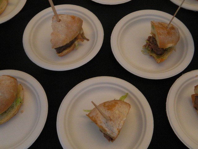 Jonathan Lane, Benny\'s Chop House\r\n\r\nBennyâs Burger: Ground chuck, brisket, and short rib burger, homecured bacon, Gruyere cheese, pickled vegetables, and Ancho chile aioli on a soft potato bun.