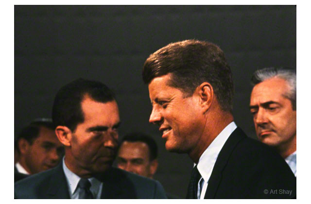 Nixon\'s skipping a pre-debate shave plus the shadows of TV lights finding grazing room on Nixon\'s rough skin helped JFK win style points.\r\n