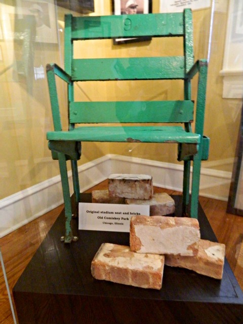 A seat and bricks from Comiskey park.