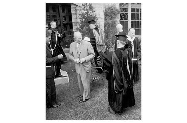 1954: President Ike shows his suspicion of academics, which was as deep as his suspicion of the military-business axis he presciently saw as a national threat.\r\n