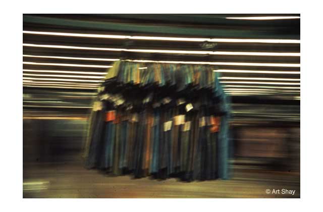 At an obscure Sears warehouse near Chicago\'s Midway Airport, shooting for \<em\>Fortune\<\/em\> magazine, I documented the new system the company had installed&mdash;automated clothes racks&mdash;infuriating the union by having to fire obsolete workers. I had been at Ford in 1953 when they automated an entire assembly line, and it was now run by three guys, not 43. \r\n