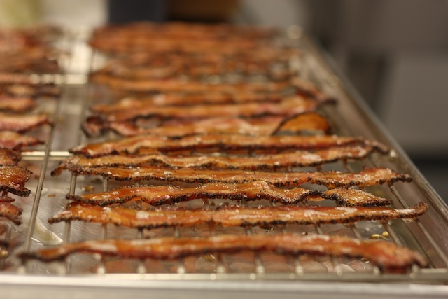 Bacon, fresh from the oven.