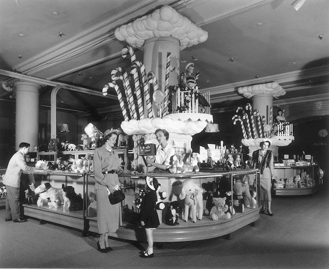 Candy Cane Lane at Marshall Fieldâs, 1949, Chicago.