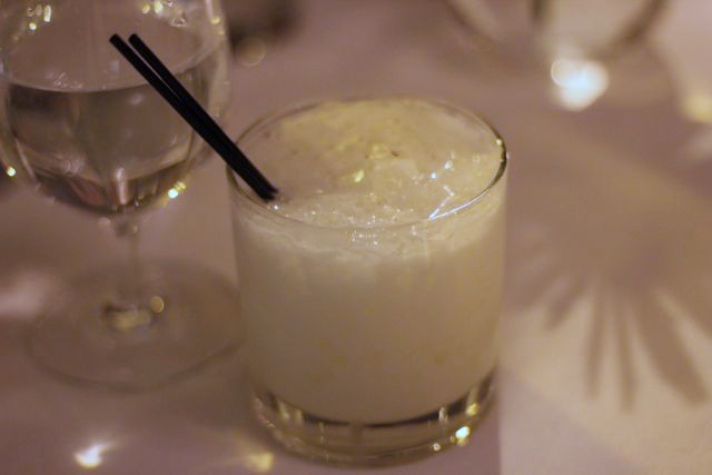 Dessert was paired with the Dutch Alexander: Bols Genever, Creme de Cacao, and cream.