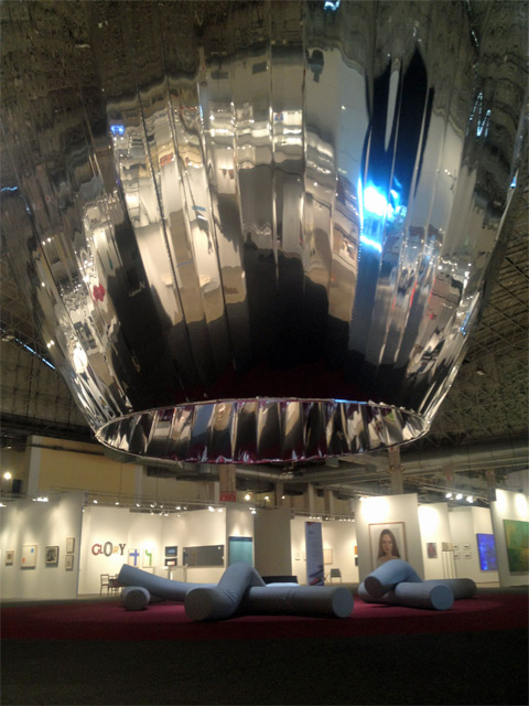 One of the cones that are center stage in StudioGang\'s design of the festival floor.
