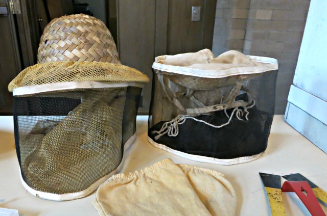 basic beekeeping tools, including the iconic netted hat