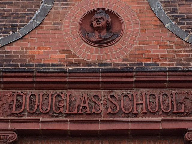 Stephen Douglas is present in the detail, even if the Pershing Magnet School no longer bears his name.